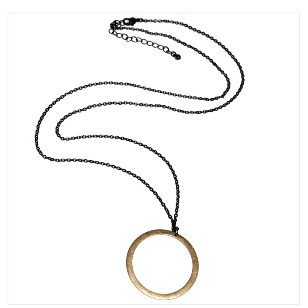 Kevia Style Circle Pendant Long Necklace